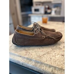 Clarks Brown Suede Lace Up Moccasin Sz 12